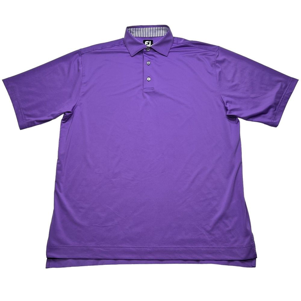 FootJoy Golf Polo Shirt Men's‎ Large Purple FJ Performance Short Sleeve